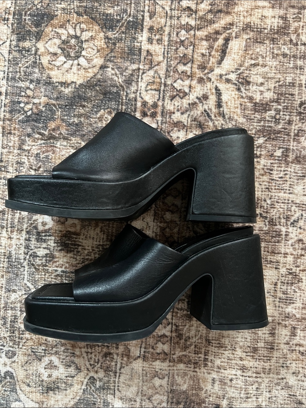 ZARA Women’s Black Block Heels Slip-On Sandals - Picture 3 of 3
